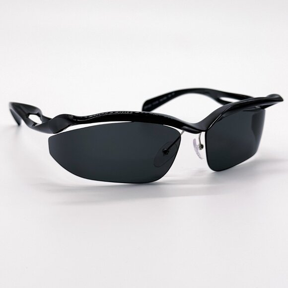 NEW PRADA PRA25S 1AB5S0 SUNGLASSES SPR A25 WOMEN OVAL BLACK PR A25S 1AB5S0 main image 11